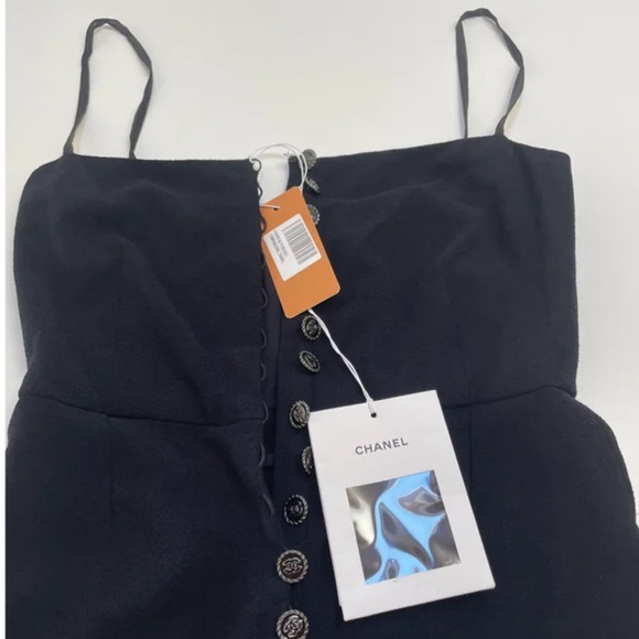Authentic ChanelJump Suit 36 CUTE Parker summer ☀️envelope with ex fabric/button - Picture 7 of 11